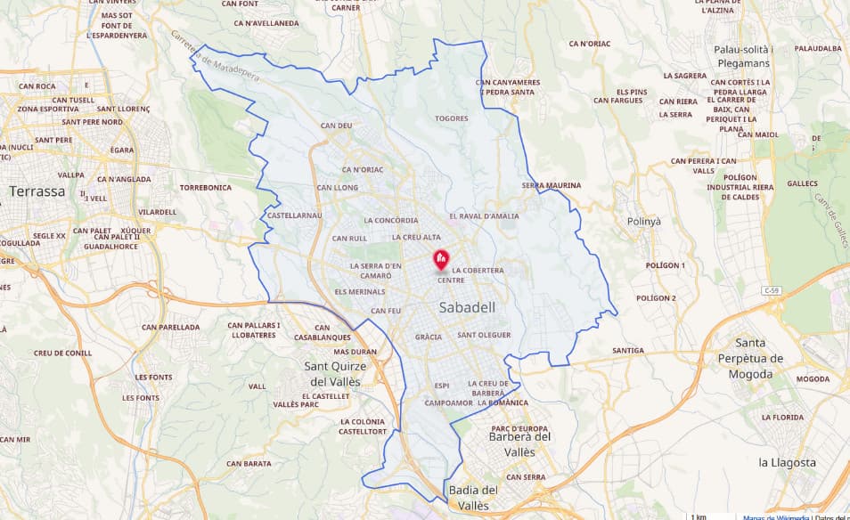 Mapa de Sabadell